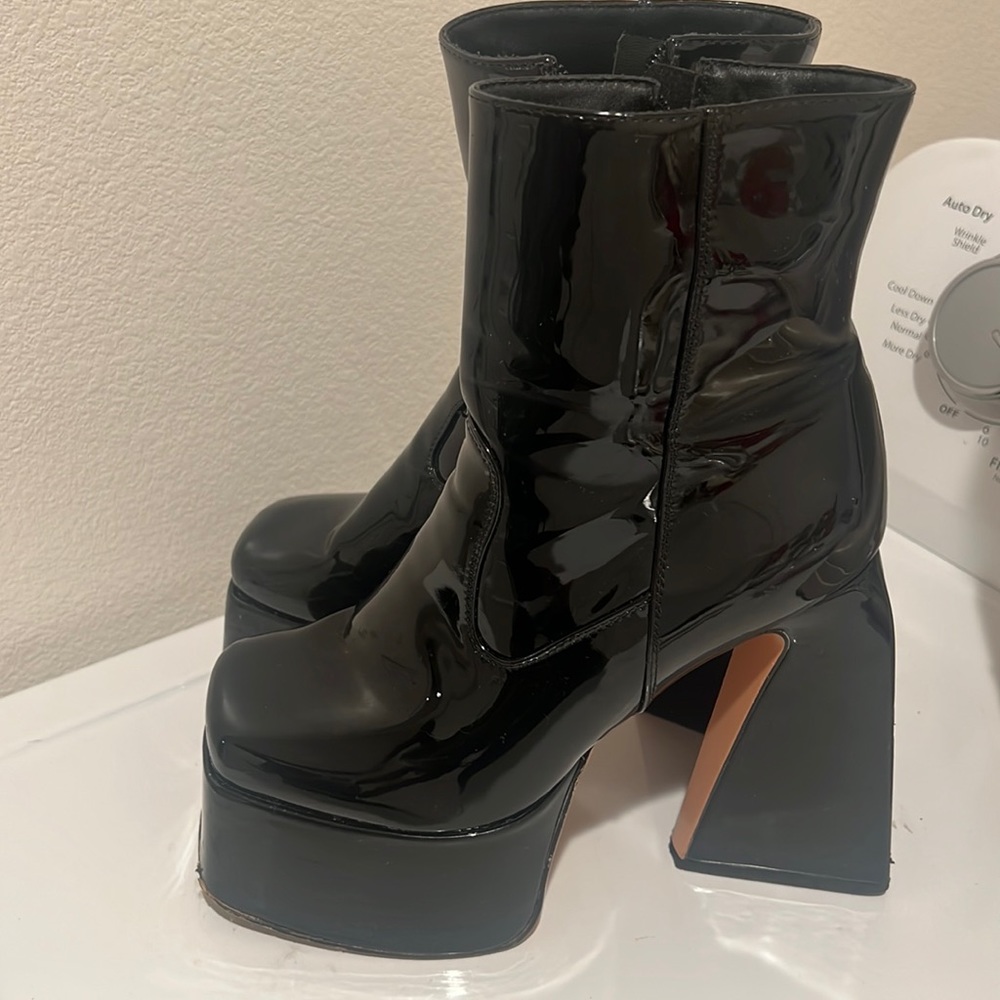 Black platform boots